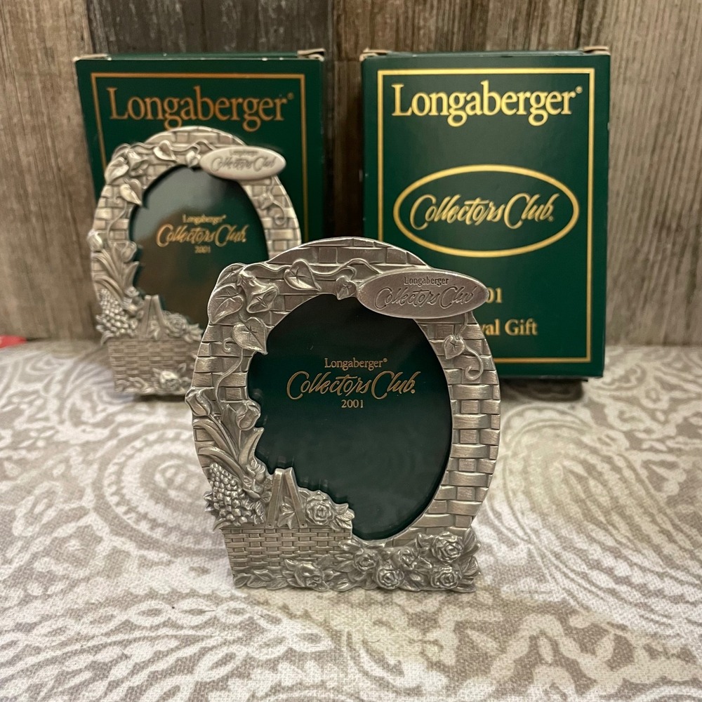 Longaberger Collectors Club 2001 Pewter Picture‎ Frame with Original Box